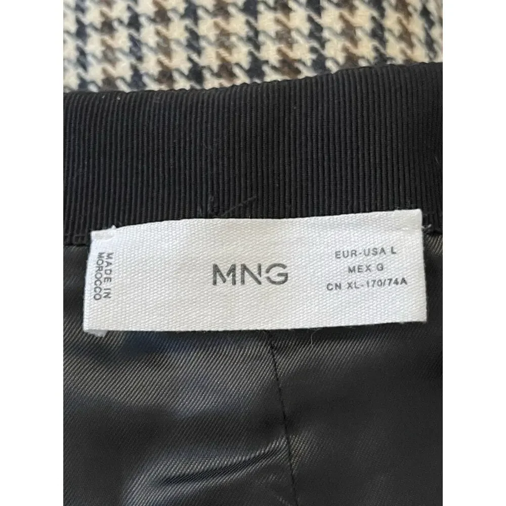 Mongo MNG Skirt‎ Women's Large Houndstooth Black White Long